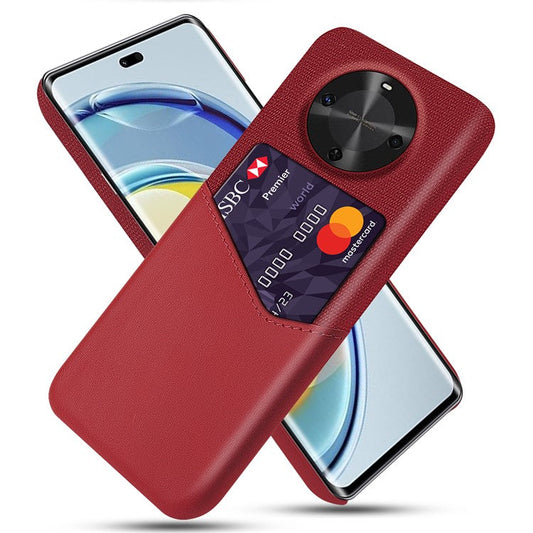 For Huawei Maimang 30 5G Case Cloth Texture PU Leather Hard PC Card Slot Phone Cover - Red