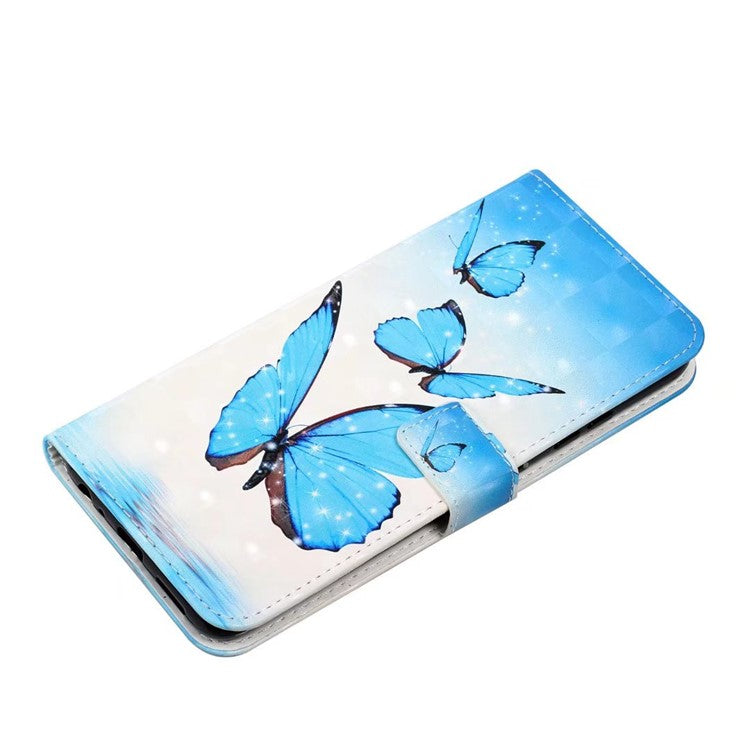 For Xiaomi Poco C75 4G / Redmi 14R 5G / 14C 4G Case 3D Creative Pattern PU Leather Stand Phone Cover - Three Butterflies