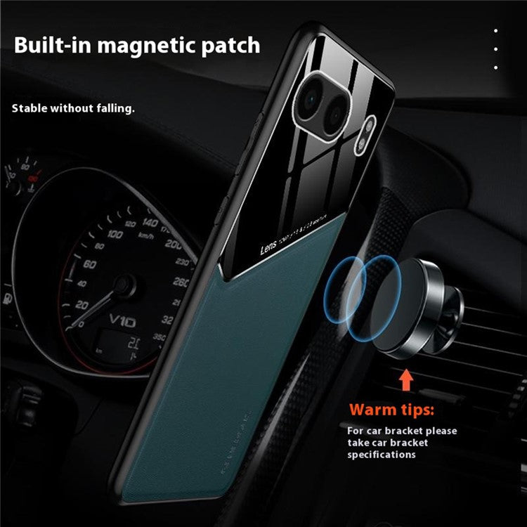 For OnePlus Nord 4 Case Leather Coated PC+TPU Phone Back Cover - Blue