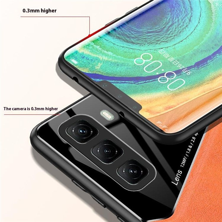 For Infinix Hot 50 5G Case Leather Coated PC+TPU Phone Back Cover - Black