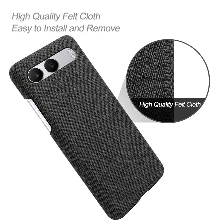 For OnePlus Nord 4 Case Cloth Texture Anti-Scratch Protective PC Phone Cover - Black