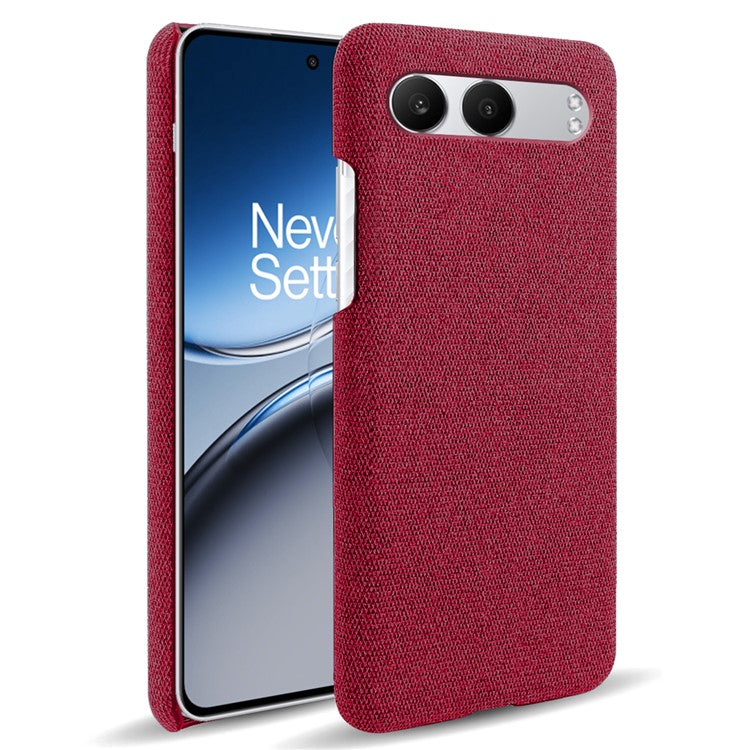 For OnePlus Nord 4 Case Cloth Texture Anti-Scratch Protective PC Phone Cover - Red