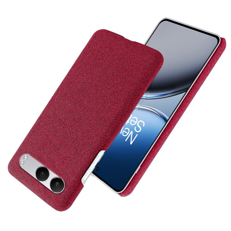 For OnePlus Nord 4 Case Cloth Texture Anti-Scratch Protective PC Phone Cover - Red