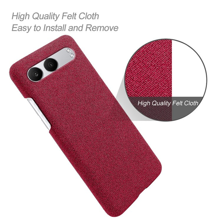 For OnePlus Nord 4 Case Cloth Texture Anti-Scratch Protective PC Phone Cover - Red