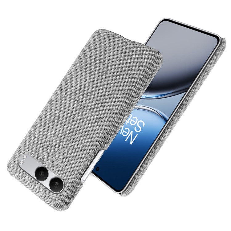 For OnePlus Nord 4 Case Cloth Texture Anti-Scratch Protective PC Phone Cover - Light Grey