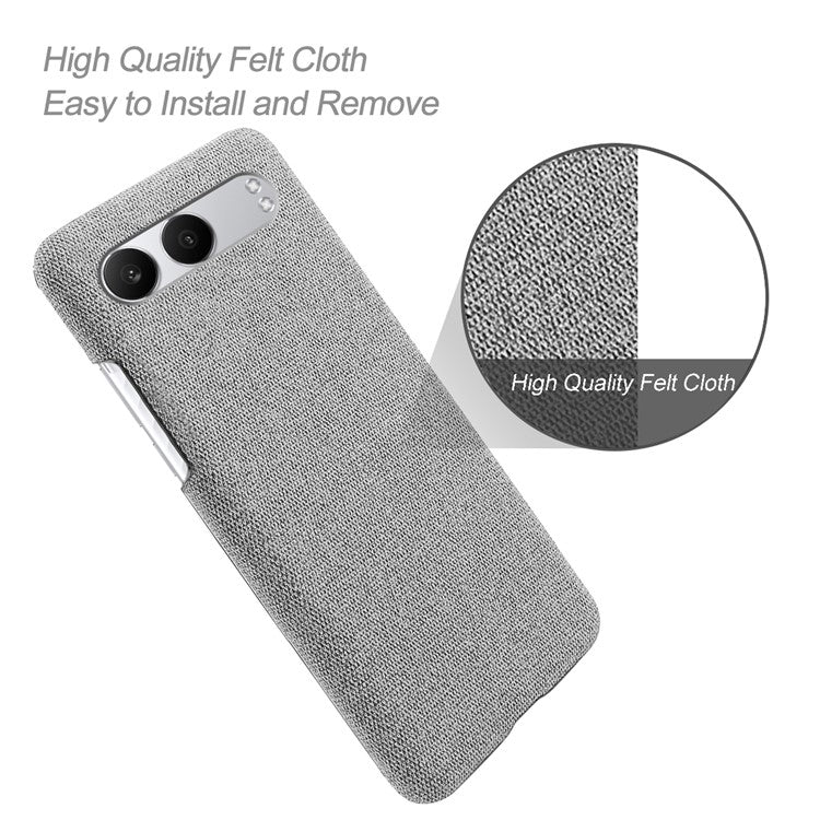 For OnePlus Nord 4 Case Cloth Texture Anti-Scratch Protective PC Phone Cover - Light Grey