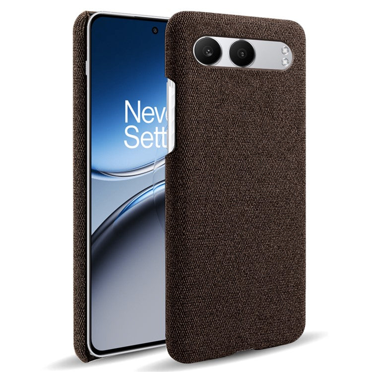 For OnePlus Nord 4 Case Cloth Texture Anti-Scratch Protective PC Phone Cover - Brown
