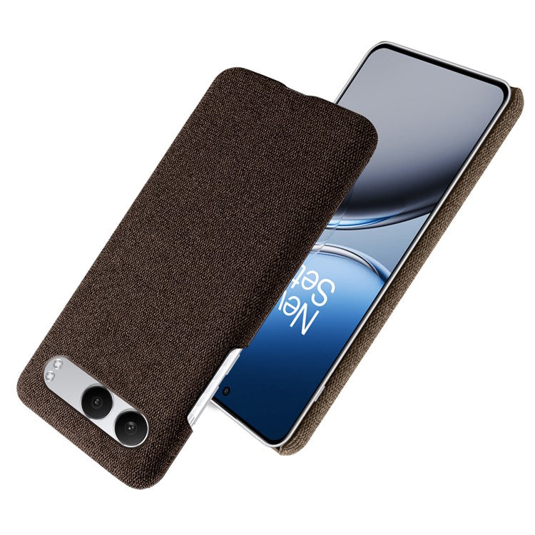 For OnePlus Nord 4 Case Cloth Texture Anti-Scratch Protective PC Phone Cover - Brown