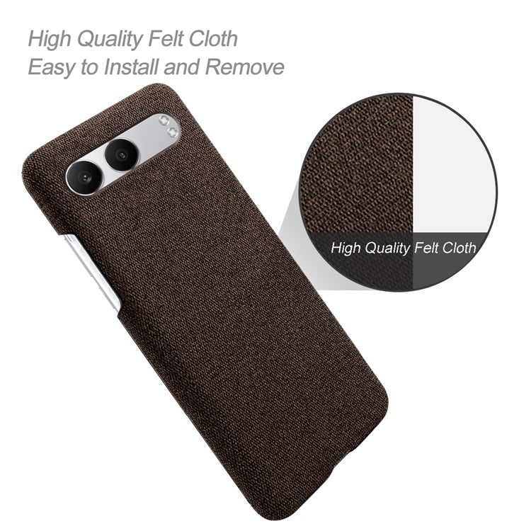 For OnePlus Nord 4 Case Cloth Texture Anti-Scratch Protective PC Phone Cover - Brown