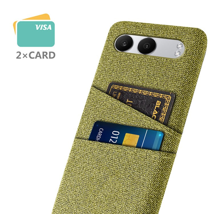 For OnePlus Nord 4 Case Cloth + Hard PC Phone Cover with Dual Card Slots - Yellow