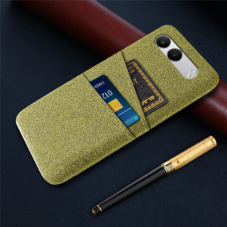 For OnePlus Nord 4 Case Cloth + Hard PC Phone Cover with Dual Card Slots - Yellow