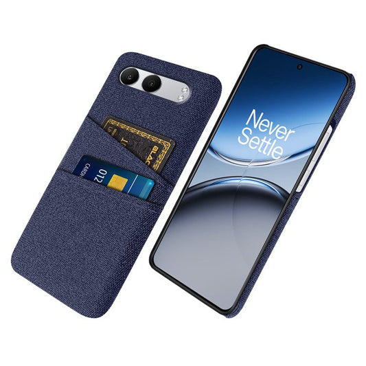 For OnePlus Nord 4 Case Cloth + Hard PC Phone Cover with Dual Card Slots - Blue