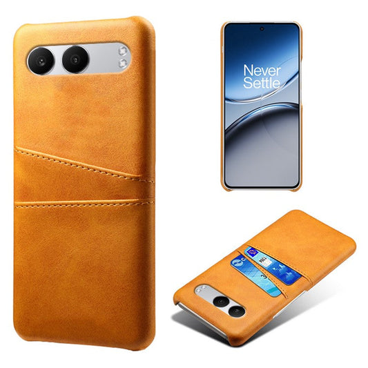 For OnePlus Nord 4 Case Dual Card Slots PU Leather + Hard PC Phone Cover - Orange