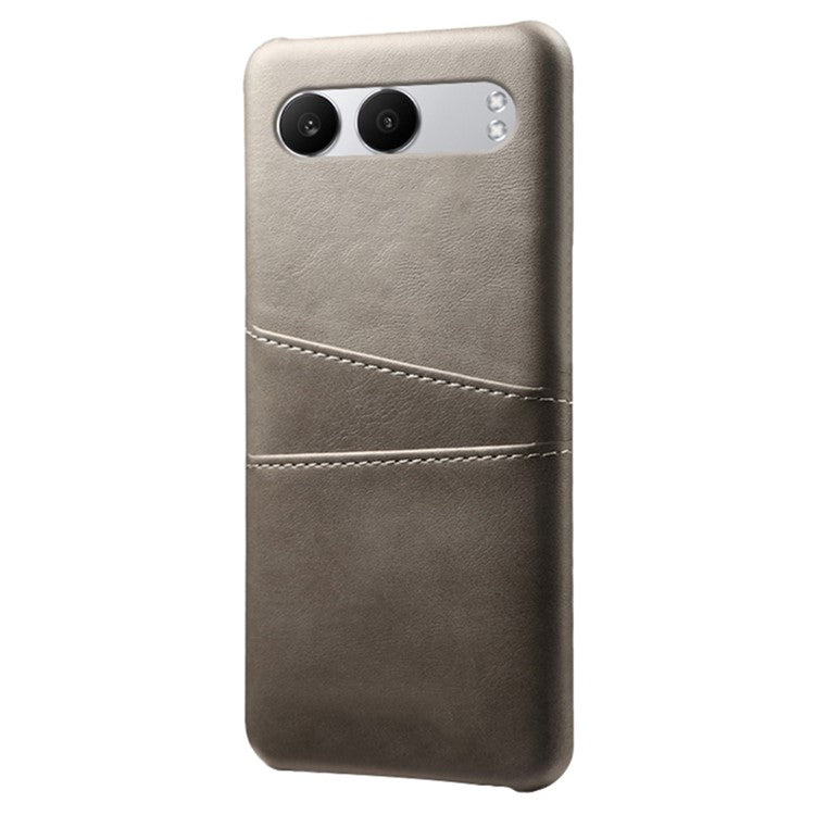 For OnePlus Nord 4 Case Dual Card Slots PU Leather + Hard PC Phone Cover - Grey