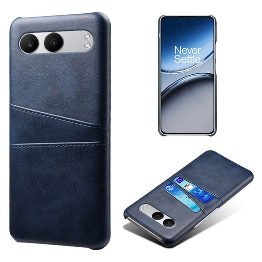 For OnePlus Nord 4 Case Dual Card Slots PU Leather + Hard PC Phone Cover - Blue