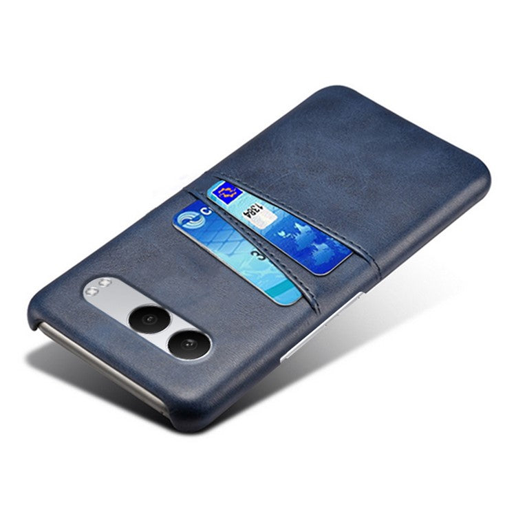 For OnePlus Nord 4 Case Dual Card Slots PU Leather + Hard PC Phone Cover - Blue