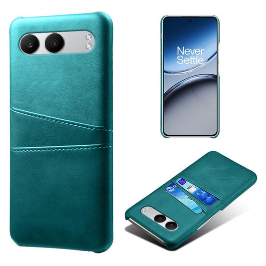 For OnePlus Nord 4 Case Dual Card Slots PU Leather + Hard PC Phone Cover - Green