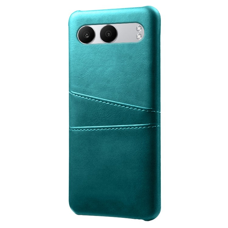 For OnePlus Nord 4 Case Dual Card Slots PU Leather + Hard PC Phone Cover - Green