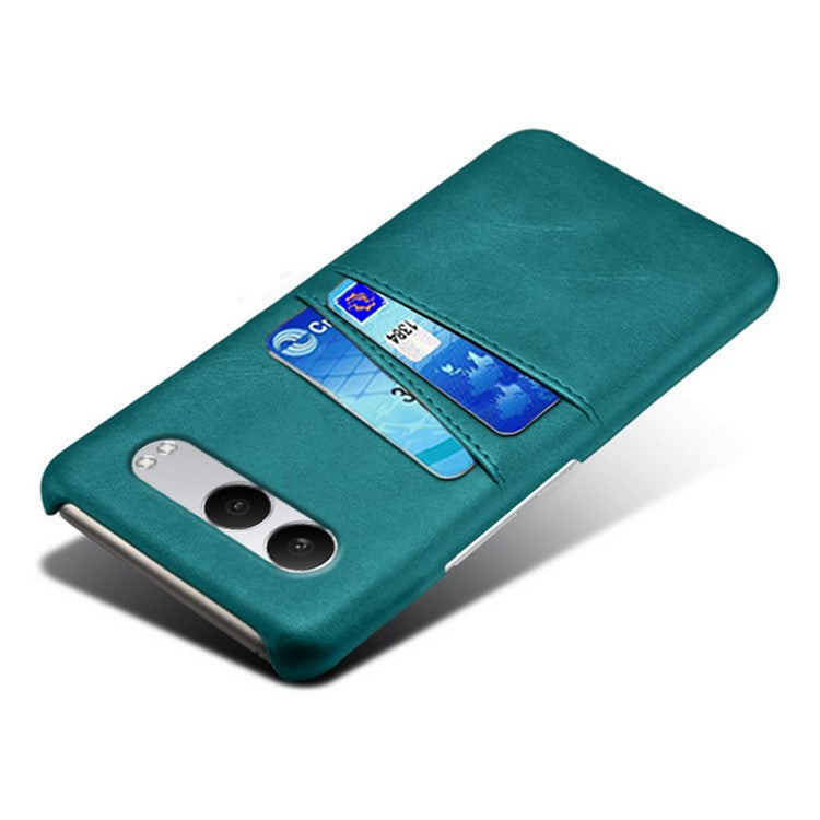For OnePlus Nord 4 Case Dual Card Slots PU Leather + Hard PC Phone Cover - Green