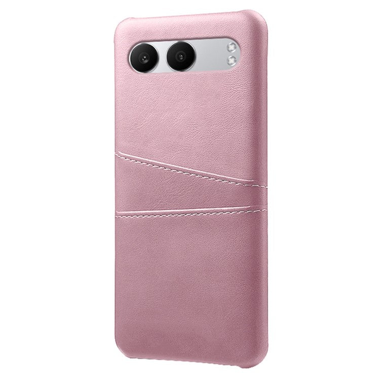 For OnePlus Nord 4 Case Dual Card Slots PU Leather + Hard PC Phone Cover - Rose Gold