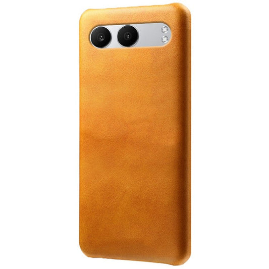 For OnePlus Nord 4 Case Calf Texture PU Leather Hard PC Protective Phone Cover - Orange