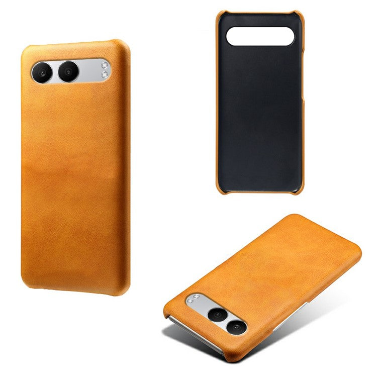 For OnePlus Nord 4 Case Calf Texture PU Leather Hard PC Protective Phone Cover - Orange