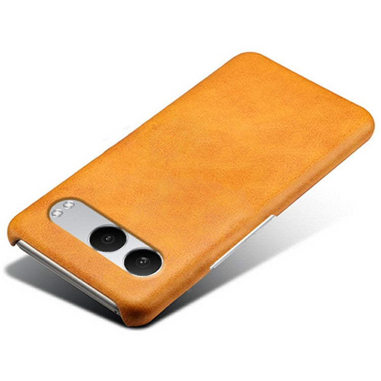 For OnePlus Nord 4 Case Calf Texture PU Leather Hard PC Protective Phone Cover - Orange