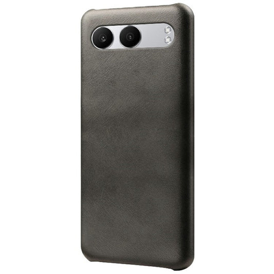 For OnePlus Nord 4 Case Calf Texture PU Leather Hard PC Protective Phone Cover - Black