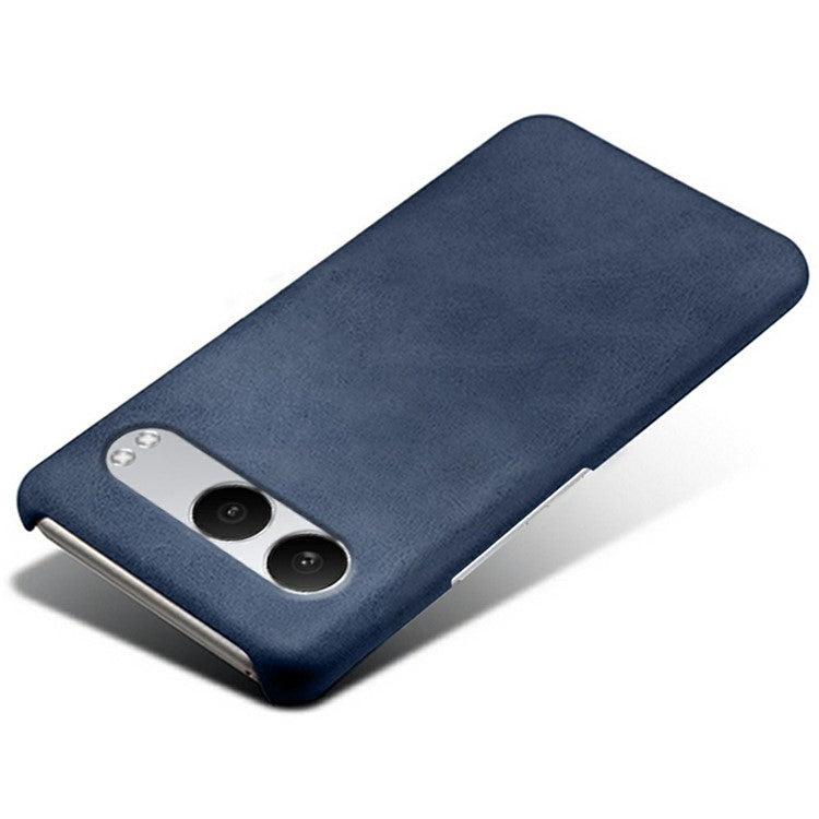 For OnePlus Nord 4 Case Calf Texture PU Leather Hard PC Protective Phone Cover - Blue
