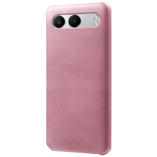 For OnePlus Nord 4 Case Calf Texture PU Leather Hard PC Protective Phone Cover - Rose Gold