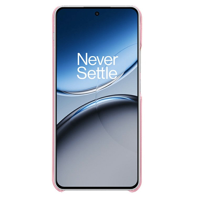 For OnePlus Nord 4 Case Calf Texture PU Leather Hard PC Protective Phone Cover - Rose Gold