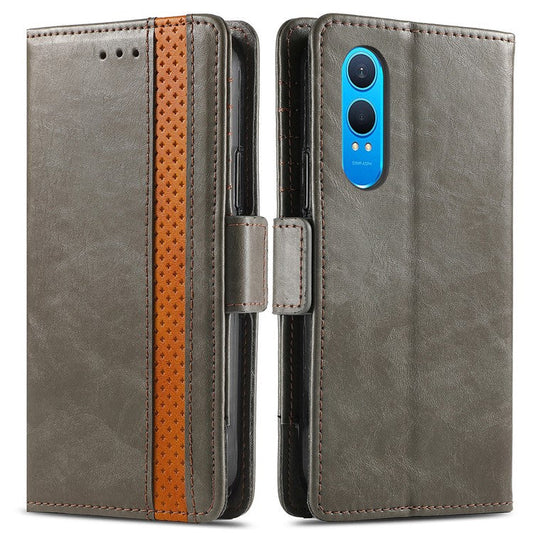 CASENEO 002 Series For OnePlus Nord CE4 Lite 5G / Oppo K12x 5G (China) Case Stand Wallet Splicing PU Leather Cover - Grey