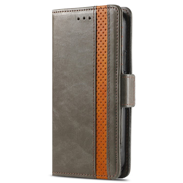 CASENEO 002 Series For OnePlus Nord CE4 Lite 5G / Oppo K12x 5G (China) Case Stand Wallet Splicing PU Leather Cover - Grey