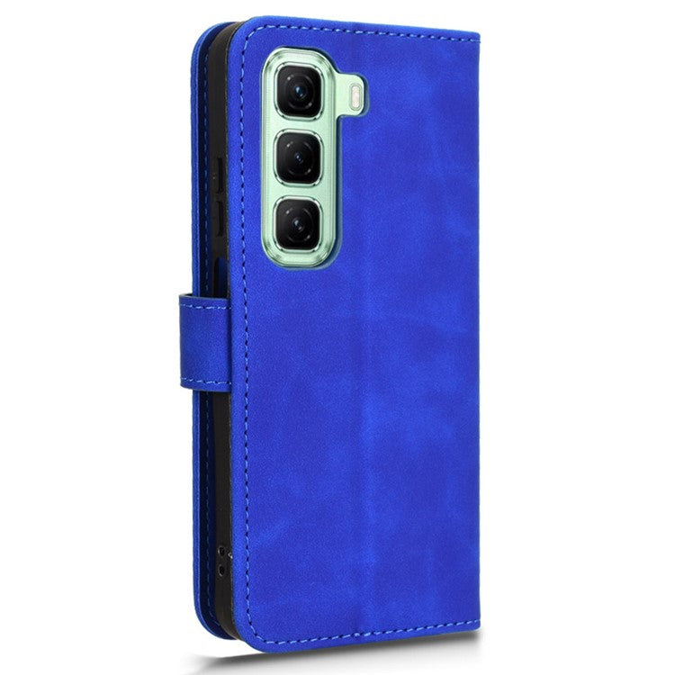 For Infinix Hot 50 5G Leather Case Skin-Feel Anti-Drop Wallet Flip Phone Cover - Blue