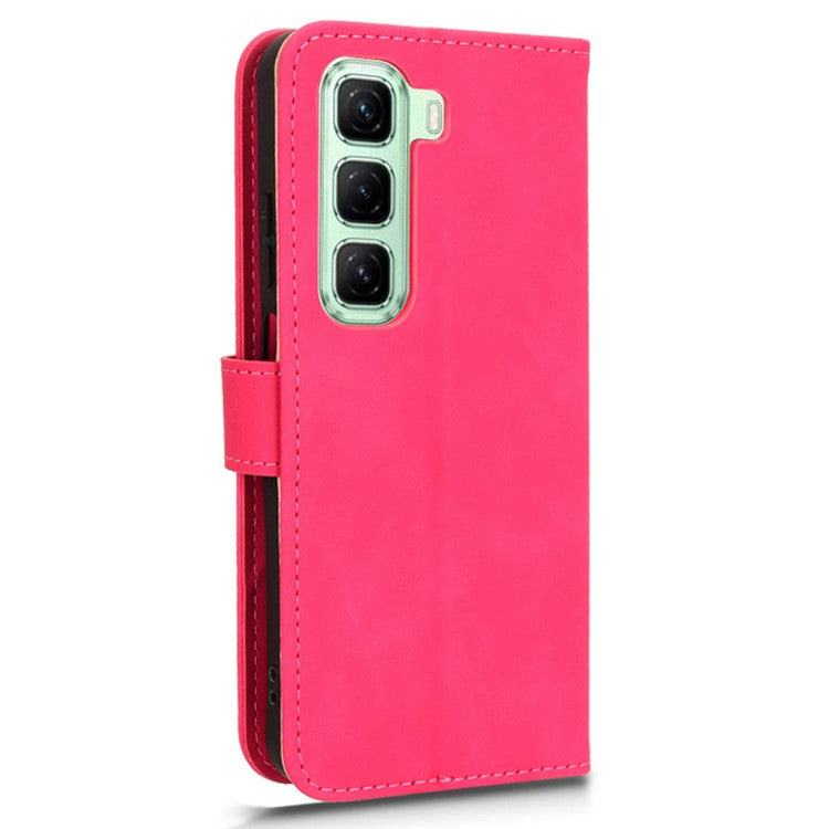 For Infinix Hot 50 5G Leather Case Skin-Feel Anti-Drop Wallet Flip Phone Cover - Rose