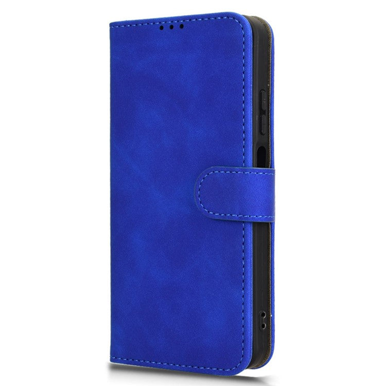 For Infinix Hot 50 4G Leather Case Skin-Feel Anti-Drop Wallet Flip Phone Cover - Blue