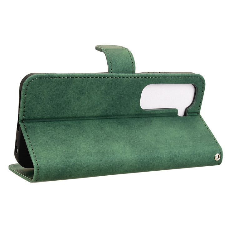 For Infinix Hot 50 4G Leather Case Skin-Feel Anti-Drop Wallet Flip Phone Cover - Green