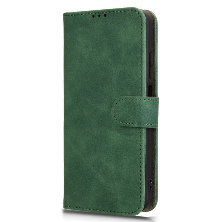 For Infinix Hot 50 4G Leather Case Skin-Feel Anti-Drop Wallet Flip Phone Cover - Green