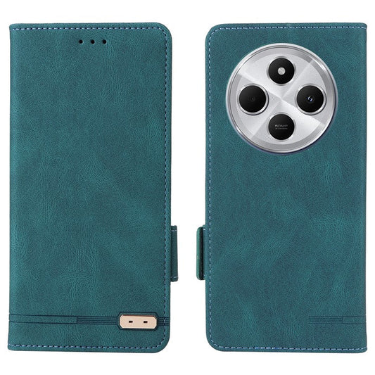 For Xiaomi Redmi 14C 4G Case Leather Wallet Flip Phone Cover with Hardware Decor - Blue