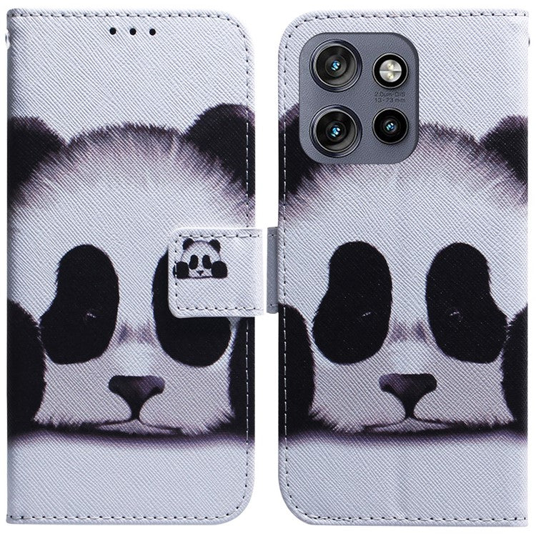 For Motorola Edge 50 Neo 5G / Moto S50 5G / Thinkphone 25 5G Wallet Case Pattern Print Leather Phone Cover - Panda