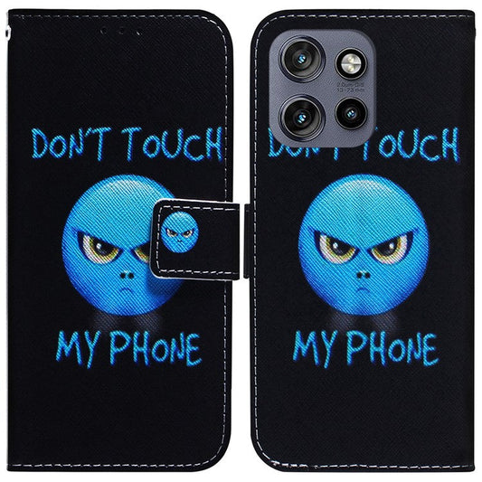 For Motorola Edge 50 Neo 5G / Moto S50 5G / Thinkphone 25 5G Wallet Case Pattern Print Leather Phone Cover - Don't Touch My Phone