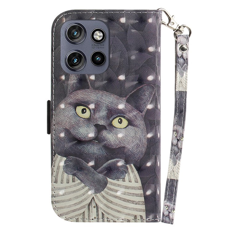 For Motorola Edge 50 Neo 5G / Moto S50 5G Case Pattern Printing Leather Wallet Phone Cover - Embracing Cat