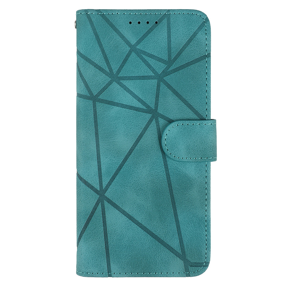 For Samsung Galaxy A16 5G / A16 4G Stand Case Line Pattern Leather Phone Cover - Green