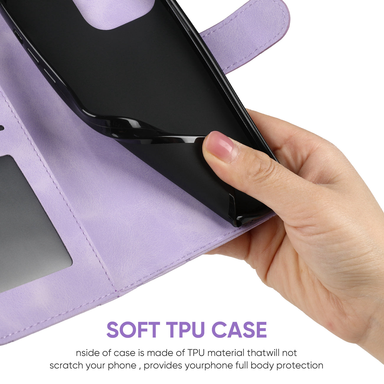 For Samsung Galaxy A16 5G / A16 4G Stand Case Line Pattern Leather Phone Cover - Purple