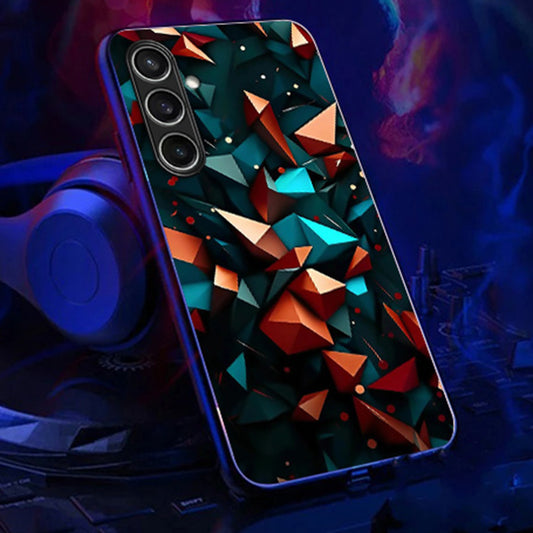 For Samsung Galaxy A16 5G / A16 4G Case Call Flash Series Pattern Printing Tempered Glass + TPU Combo Phone Case - Colorful Diamond Pattern