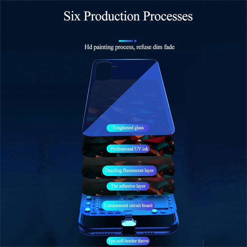 For Samsung Galaxy A16 5G / A16 4G Case Call Flash Series Pattern Printing Tempered Glass + TPU Combo Phone Case - Colorful Diamond Pattern