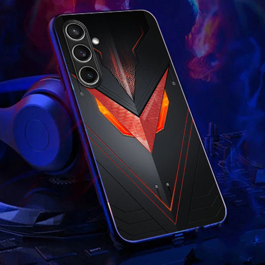 For Samsung Galaxy A16 5G / A16 4G Case Call Flash Series Pattern Printing Tempered Glass + TPU Combo Phone Case - Red Triangle Armor