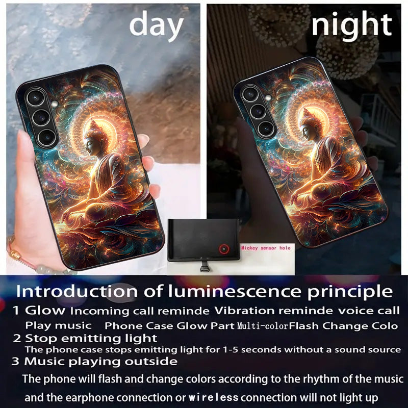 For Samsung Galaxy A16 5G / A16 4G Case Call Flash Series Pattern Printing Tempered Glass + TPU Combo Phone Case - Colorful Buddha