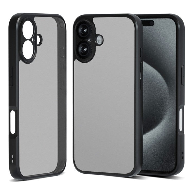 IBMRS For iPhone 16 Case TPU + PC Heavy Duty Shockproof Phone Cover Camera Protection - Matte Black