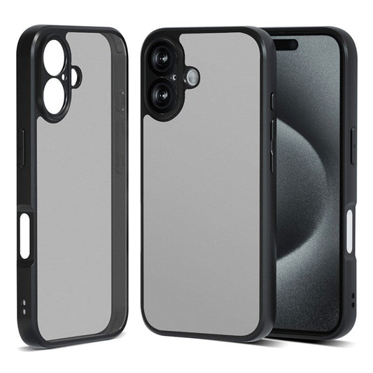 IBMRS For iPhone 16 Case TPU + PC Heavy Duty Shockproof Phone Cover Camera Protection - Matte Black